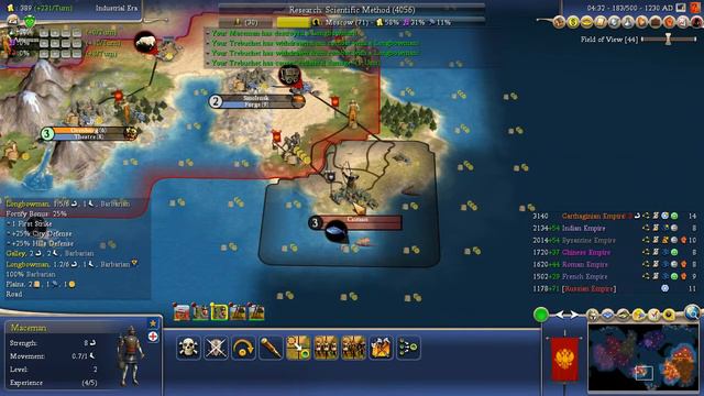 Lets Play Civ 4 Deity 11 (Stalin) part 6 of 9 смотреть онлайн