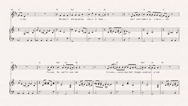 Clarinet - Fire and Rain - James Taylor - Sheet Music, Chords, & Vocals смотреть онлайн