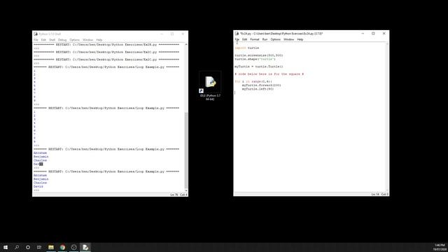 Python Turtle Basics - Drawing a Square using a Loop смотреть онлайн