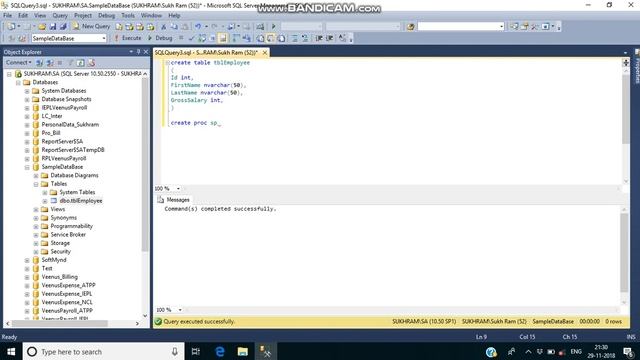 Create Database , Create Table and Create Procedure in MS Sql Using Query смотреть онлайн
