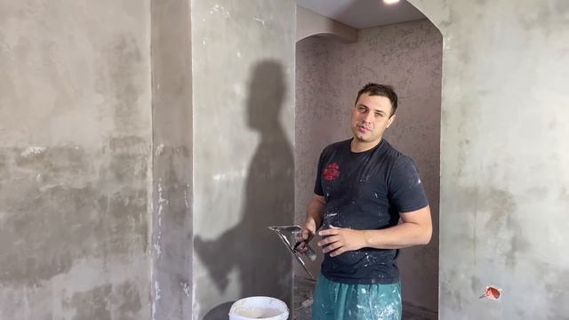 Декоративная штукатурка из шпатлёвки, сразу две фактуры, коридор и кухня! смотреть онлайн