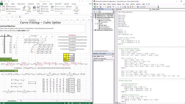 Cubic Spline - EXCEL/VBA смотреть онлайн