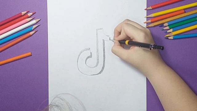 Рисуем эмблему "Тик Ток" простым карандашом смотреть онлайн