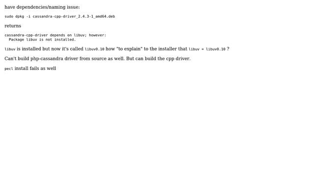 Install php-cassandra driver смотреть онлайн