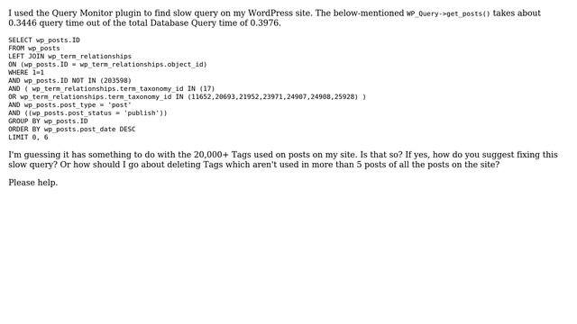 Wordpress: Fix wp_term_relationships slow query in get_posts смотреть онлайн