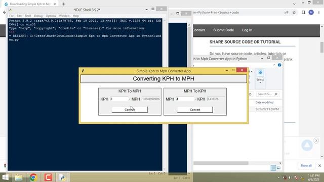 Simple Kph to Mph Converter App in Python смотреть онлайн