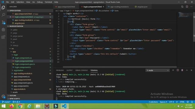 Angular 8 Login and Registration form using angular and java spring boot rest authentication api. смотреть онлайн