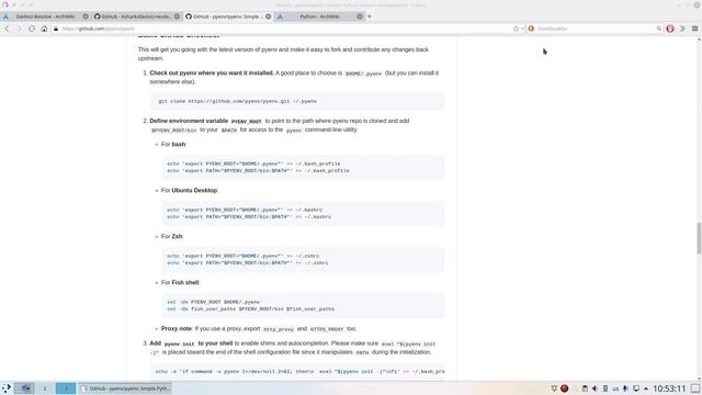 DayLog 2020 09 05 быстрое переключение между версиями python в Arch с помощью pyenv смотреть онлайн