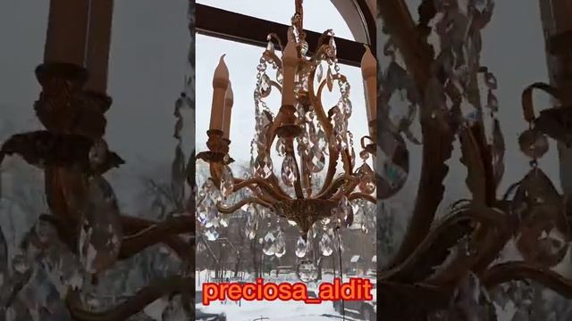 Чешская хрустальная люстра Preciosa латунь. смотреть онлайн