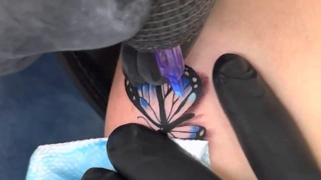 Tatuaje a color de mariposa 3D realista - Tiempo Real смотреть онлайн