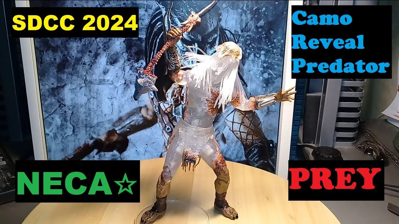 Trophy chase! SDCC 2024 Ultimate Camo Reveal Feral Predator by Neca from 2022 Film "Prey "! смотреть онлайн