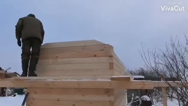 Строительство бани 2,2-3,8 из профилированного бруса 95-135. 10.01.2022 смотреть онлайн