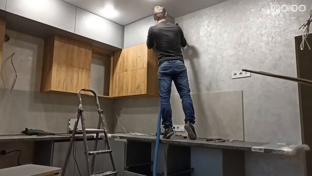 Монтаж кухни под потолок с антресолями смотреть онлайн