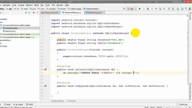 Create SQLite Database using Android Studio(3.2) смотреть онлайн