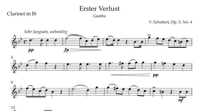 Schubert - Erster Verlust - Clarinet Play Along смотреть онлайн