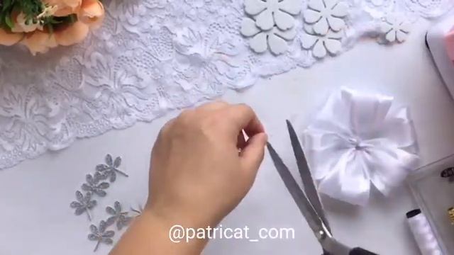 DIY Школьные бантики из лень и фоамирана с использованием машинки для вырубки/DIY Ribbon Flower Bow