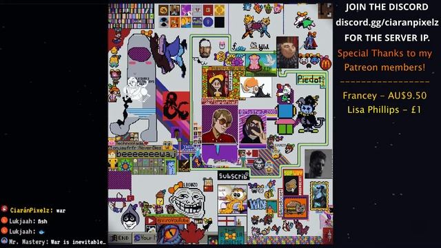 VIEWERS CAN PLACE ON THE CANVAS! | CiaránPixelz Place Day 7 (r/place in Minecraft) смотреть онлайн