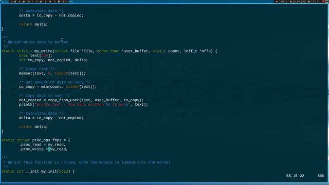 Let's code a Linux Driver - 18_ Create procfs entries from a Linux Kernel Module смотреть онлайн