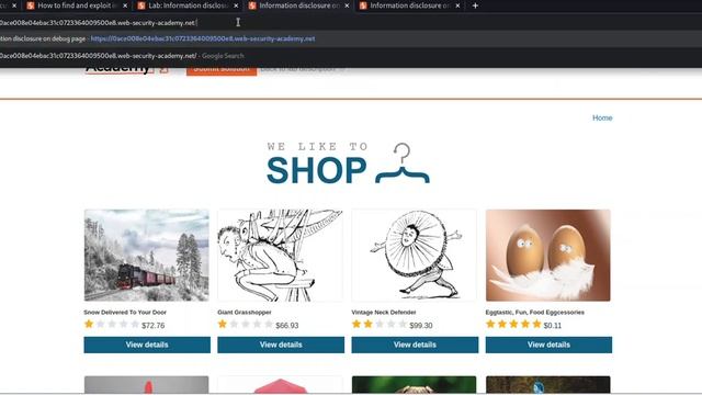 Lab 2: Information disclosure on debug page смотреть онлайн