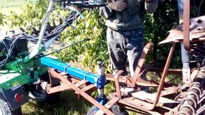 Конные грабли для мотоблока. Принцип работы.