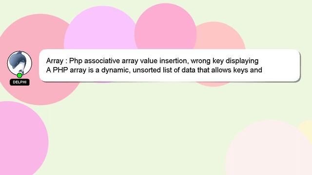 Array : Php associative array value insertion, wrong key displaying смотреть онлайн