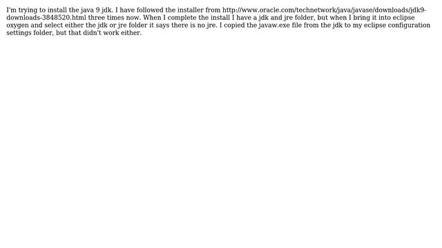 Java 9 install not being seen by eclipse смотреть онлайн