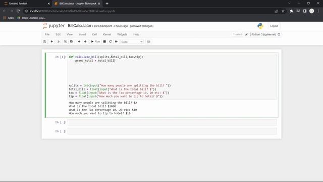 Programing Project Bill Calculator Python (Project 1) смотреть онлайн