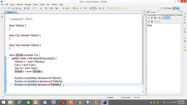 12 Inheritance instance of Demo in Java смотреть онлайн