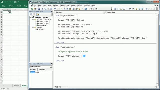 Excel VBA Tutorial for Beginners (Part 3/10): Excel Object Model смотреть онлайн