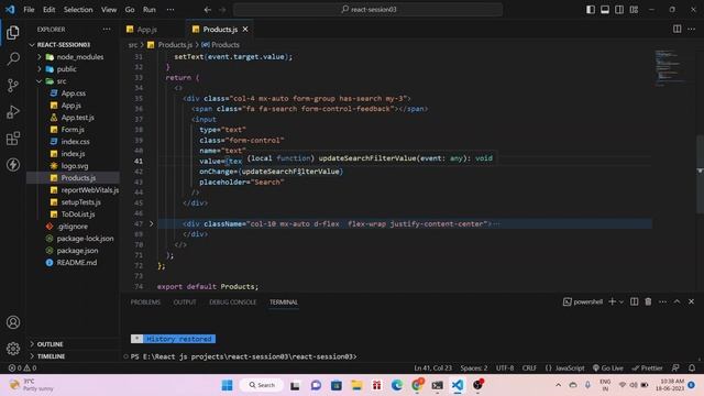 Search Filter in React JS | Implementing Search Bar Functionality in React | React JS Tutorials | смотреть онлайн