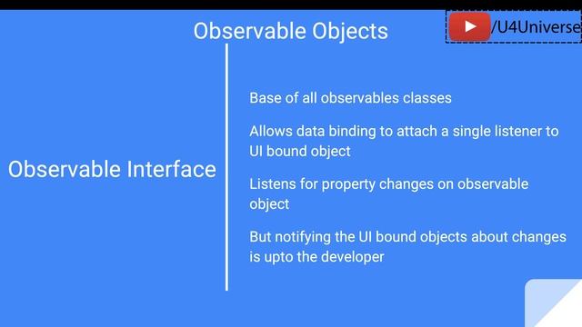 Android Data Binding-12 | Observables in Data Binding | U4Universe смотреть онлайн