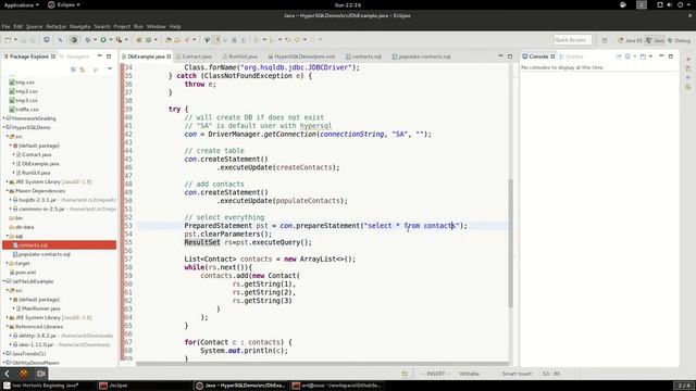 Java HyperSQLDB tutorial and JDBC intro смотреть онлайн