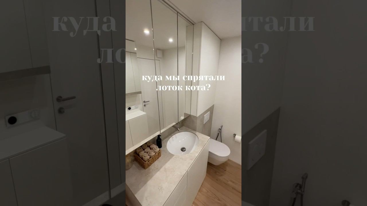 спрятали ЛОТОК кота в санузле #дизайнинтерьера #минимализм #ваннаякомнатадизайн #санузел