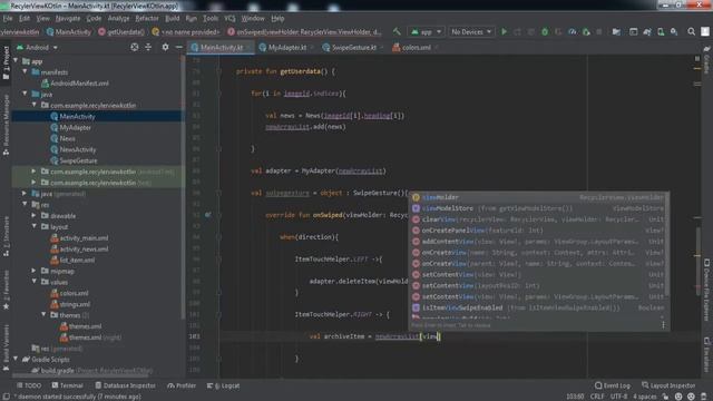 RecyclerView gestures using Kotlin || RecyclerView Swipe to Delete Kotlin || Kotlin || 2021 смотреть онлайн
