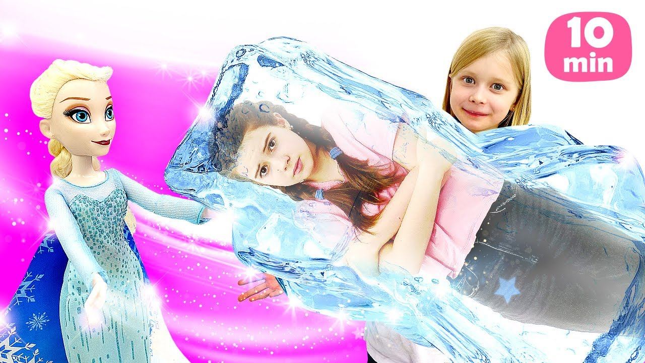Эльза Холодное Сердце заморозила подруг! Сборник видео куклы для девочек смотреть онлайн