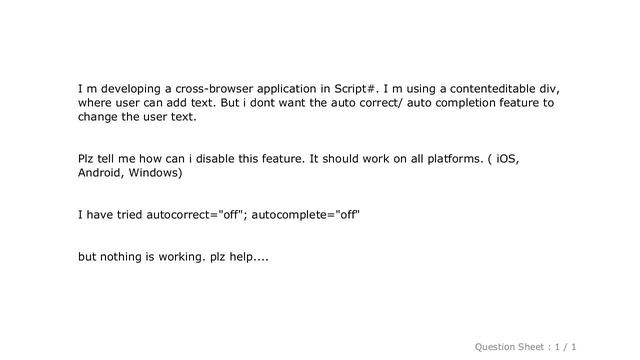 HTML : Disable autocorrect / autocompletion in content editable div смотреть онлайн