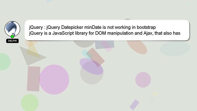 jQuery : jQuery Datepicker minDate is not working in bootstrap смотреть онлайн
