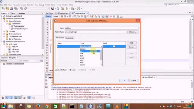 EJB Exemples : Addition de deux entiers , netbeans 8.0 смотреть онлайн