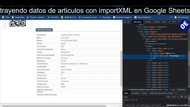 trayendo datos de articulos con importXML en Google Sheets смотреть онлайн