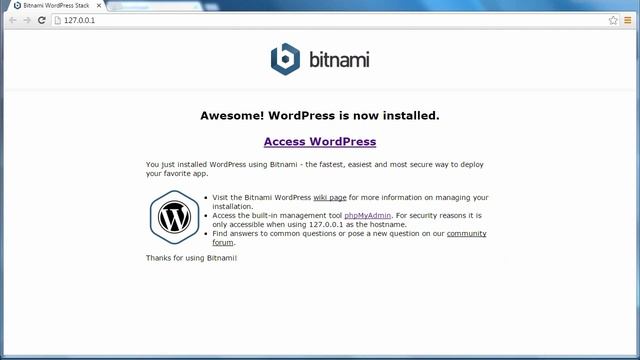Install Bitnami WordPress local host web server смотреть онлайн