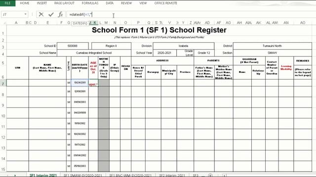 SF1 Age Calculation Formula| Excel Form смотреть онлайн