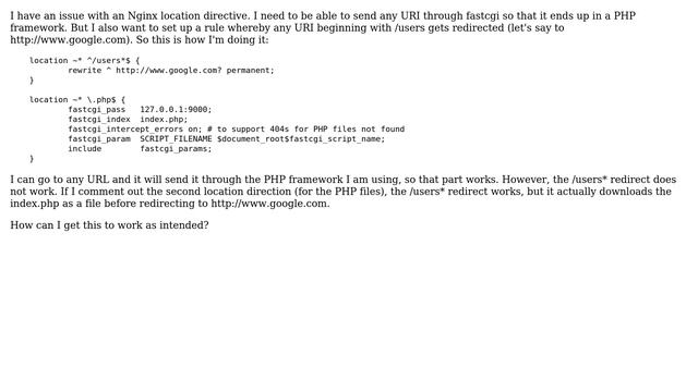Nginx location directive and php scripts смотреть онлайн