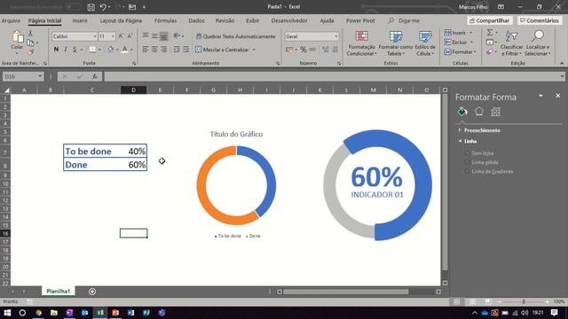 ✅ Excel: Como criar um Gráfico de Rosca no Excel -| KPI de Progresso e Desempenho seu Dashboard смотреть онлайн