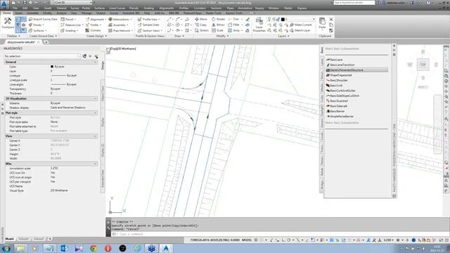 Skrzyżowanie w Autocad Civil 3D Budowa modelu korytarza, ustawienia смотреть онлайн