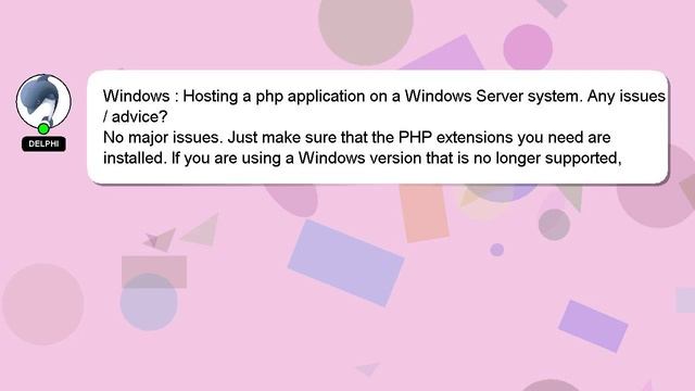 Windows : Hosting a php application on a Windows Server system. Any issues / advice? смотреть онлайн