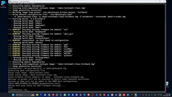 Установка операционной системы Arch Linux.