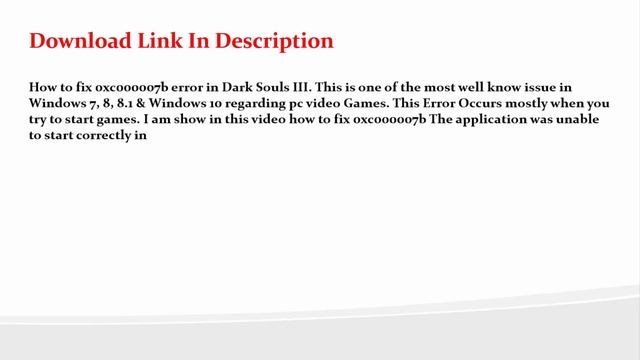 [Solved] How to fix 0xc000007b error In Dark Souls III!!! смотреть онлайн