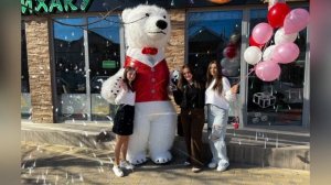 Белый мишка на день рождения