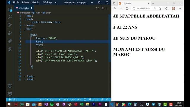 4 - COURS PHP 8 - DARIJA - LES VARIABLES | تعلم لغة البرمجة بي إتش بي كاملة смотреть онлайн