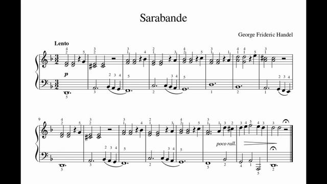 "George Frideric Handel - Sarabande" - Piano sheet music (by Tatiana Hyusein) смотреть онлайн